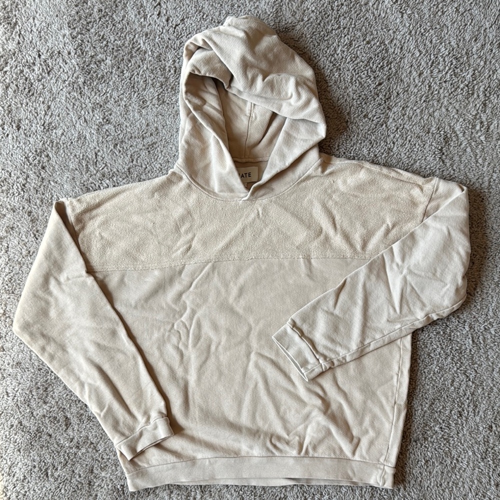MATE the Label Tan Short-Sleeve Hoodie Sweatshirt